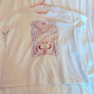 Sonoma Goods For Life Short Sleeve Cream Print Tee Women’s 2X
